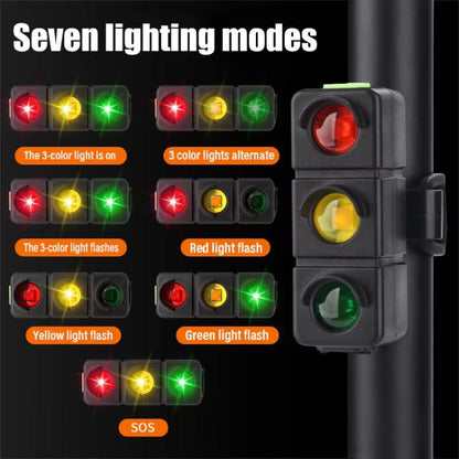 QX-W19 Creative Bicycle Three Color LED Tail Light, Safe Night Riding Warning Light, QX-W19