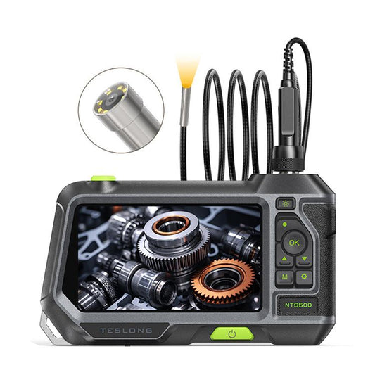TESLONG NTS500 Industrial Pipeline Endoscope with 5 inch HD Screen, 7.6mm Single Lens / 1m, 3.9mm Lens / 3m, 5.5mm Single Lens / 1m, 7.6mm Single Lens / 5m, 8mm Dual Lens / 1m, 3.9mm Single Lens / 1m, 5.5mm Dual Lens / 1m, 7.6mm Single Lens / 3m