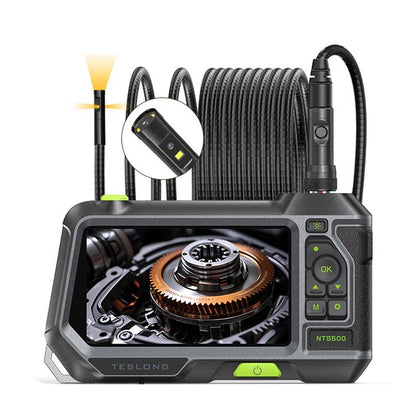 TESLONG NTS500 Industrial Pipeline Endoscope with 5 inch HD Screen, 7.6mm Single Lens / 1m, 3.9mm Lens / 3m, 5.5mm Single Lens / 1m, 7.6mm Single Lens / 5m, 8mm Dual Lens / 1m, 3.9mm Single Lens / 1m, 5.5mm Dual Lens / 1m, 7.6mm Single Lens / 3m
