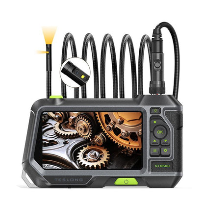 TESLONG NTS500 Industrial Pipeline Endoscope with 5 inch HD Screen, 7.6mm Single Lens / 1m, 3.9mm Lens / 3m, 5.5mm Single Lens / 1m, 7.6mm Single Lens / 5m, 8mm Dual Lens / 1m, 3.9mm Single Lens / 1m, 5.5mm Dual Lens / 1m, 7.6mm Single Lens / 3m