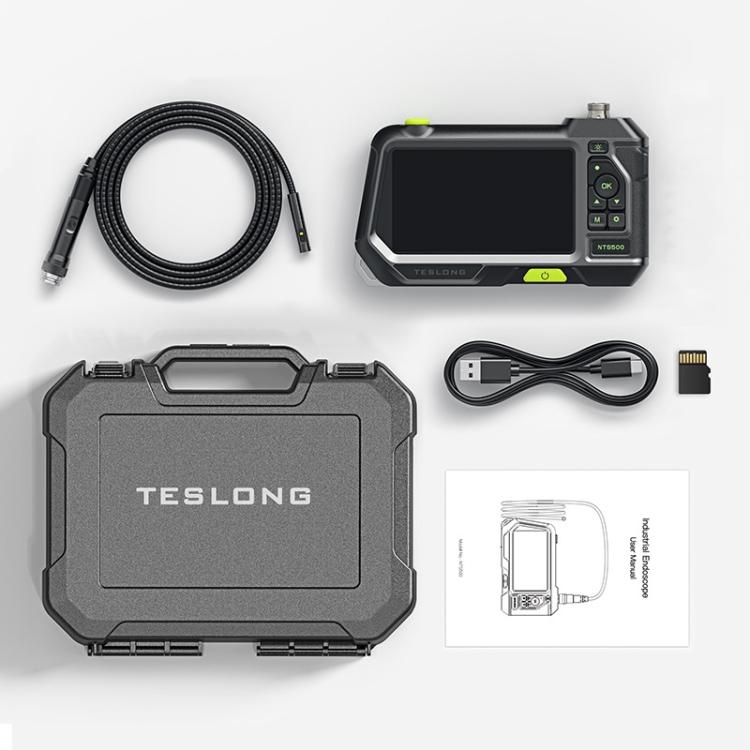 TESLONG NTS500 Industrial Pipeline Endoscope with 5 inch HD Screen, 7.6mm Single Lens / 1m, 3.9mm Lens / 3m, 5.5mm Single Lens / 1m, 7.6mm Single Lens / 5m, 8mm Dual Lens / 1m, 3.9mm Single Lens / 1m, 5.5mm Dual Lens / 1m, 7.6mm Single Lens / 3m