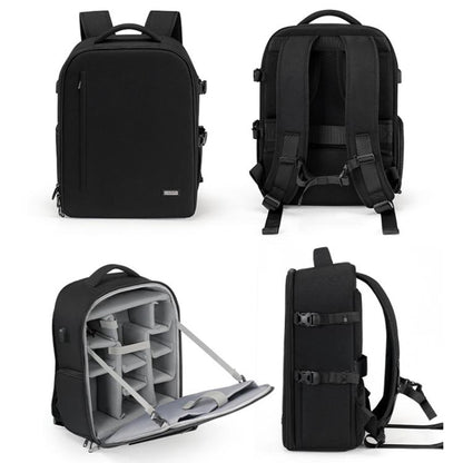 Cwatcun D6 Large II Camera Backpack Outdoor Waterproof Nylon DSLR Photography Bag, 32 x 17 x 41.5cm