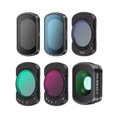 For DJI Osmo Pocket 3 Camera Lens Filter, 0.72X Wide Lens, Black Mist 1/4, ND8, NIGHT, UV, Adjustable CPL, VND1-5, VND6-10, Adjustable STAR