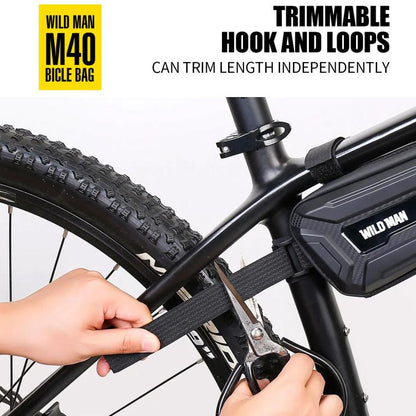 WILD MAN M40 Mountain Bicycle Front Beam Triangle Bag TPU Carbon Fiber Hard Shell Bag Cycling Equipment, M40