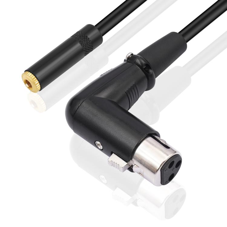 3.5mm Female to XLR Female Elbow Audio Converter Adapter Cable, 3.5mm Female to XLR Female Elbow