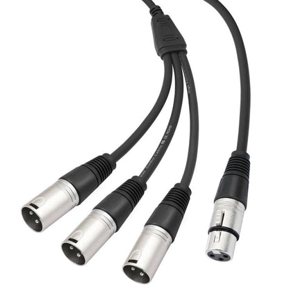 3-Way Splitter Audio Cable, Length: 60cm, XLR Female to 3 XLR Male, XLR Male to 3 XLR Female