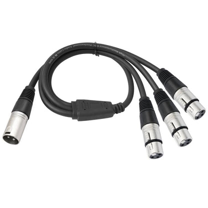 3-Way Splitter Audio Cable, Length: 60cm, XLR Female to 3 XLR Male, XLR Male to 3 XLR Female
