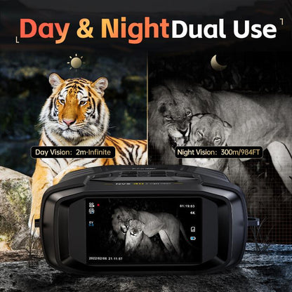 FNIRSI NVS-40 Small Portable Outdoor 4K Full Color HD Infrared Binocular Night Vision Device, NVS-40