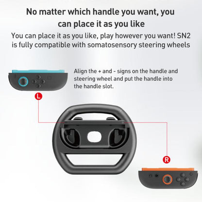 For Nintendo Switch 2 Joy-Con 1pair iPlay HBS-2813 Controller Racing Simple Steering Wheel