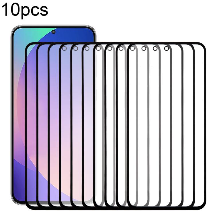 10pcs Front Screen Outer Glass Lens with OCA Optically Clear Adhesive, For Galaxy S26+ SM-S947B, For Galaxy M07 SM-M075F, For Galaxy M17 SM-M176B, For Galaxy S26 SM-S942B, For Galaxy A57 SM-A576B, For Galaxy A37 SM-A376B, For Galaxy S25 FE SM-S731B