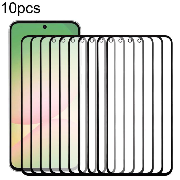 10pcs Front Screen Outer Glass Lens with OCA Optically Clear Adhesive, For Galaxy S26+ SM-S947B, For Galaxy M07 SM-M075F, For Galaxy M17 SM-M176B, For Galaxy S26 SM-S942B, For Galaxy A57 SM-A576B, For Galaxy A37 SM-A376B, For Galaxy S25 FE SM-S731B