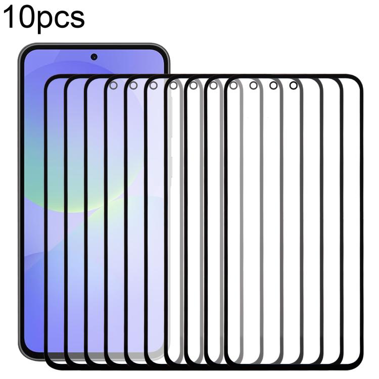 10pcs Front Screen Outer Glass Lens with OCA Optically Clear Adhesive, For Galaxy S26+ SM-S947B, For Galaxy M07 SM-M075F, For Galaxy M17 SM-M176B, For Galaxy S26 SM-S942B, For Galaxy A57 SM-A576B, For Galaxy A37 SM-A376B, For Galaxy S25 FE SM-S731B