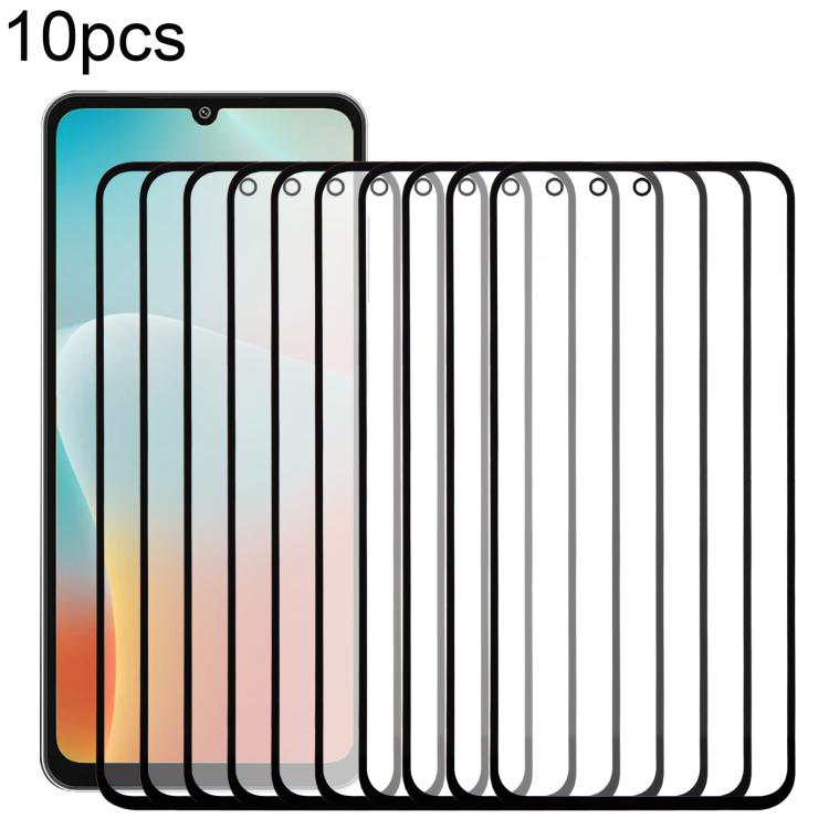 10pcs Front Screen Outer Glass Lens with OCA Optically Clear Adhesive, For Galaxy S26+ SM-S947B, For Galaxy M07 SM-M075F, For Galaxy M17 SM-M176B, For Galaxy S26 SM-S942B, For Galaxy A57 SM-A576B, For Galaxy A37 SM-A376B, For Galaxy S25 FE SM-S731B
