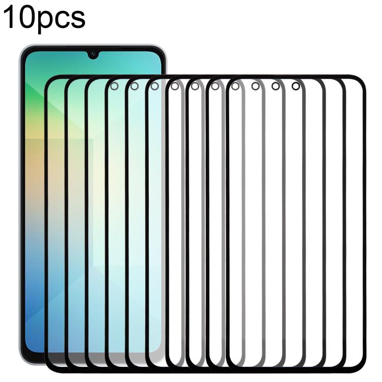 10pcs Front Screen Outer Glass Lens with OCA Optically Clear Adhesive, For Galaxy S26+ SM-S947B, For Galaxy M07 SM-M075F, For Galaxy M17 SM-M176B, For Galaxy S26 SM-S942B, For Galaxy A57 SM-A576B, For Galaxy A37 SM-A376B, For Galaxy S25 FE SM-S731B