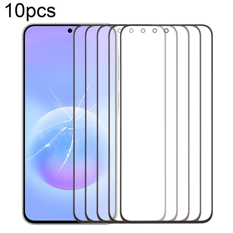 10pcs Front Screen Outer Glass Lens with OCA Optically Clear Adhesive, For Galaxy S26+ SM-S947B, For Galaxy M07 SM-M075F, For Galaxy M17 SM-M176B, For Galaxy S26 SM-S942B, For Galaxy A57 SM-A576B, For Galaxy A37 SM-A376B, For Galaxy S25 FE SM-S731B