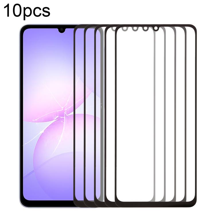 10pcs Front Screen Outer Glass Lens with OCA Optically Clear Adhesive, For Galaxy S26+ SM-S947B, For Galaxy M07 SM-M075F, For Galaxy M17 SM-M176B, For Galaxy S26 SM-S942B, For Galaxy A57 SM-A576B, For Galaxy A37 SM-A376B, For Galaxy S25 FE SM-S731B