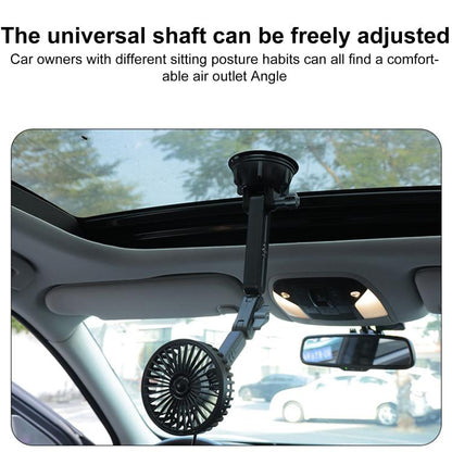 Multifunctional Car Suction Cup Fan 360 Degree Rotation Adjustable Single Head Fan, Short Rod, Long Rod