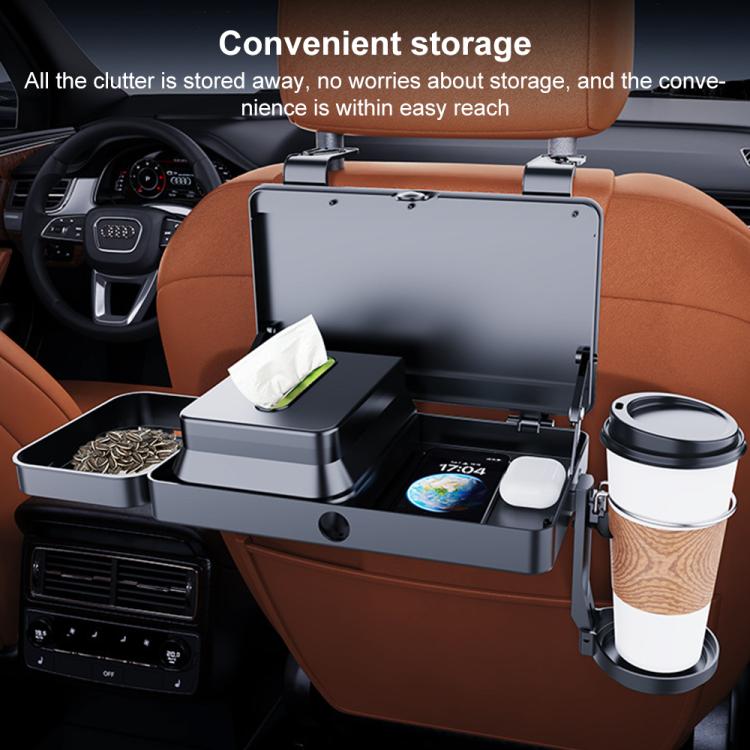 K255 Car Seat Back Storage Rack Multifunctional Tissue Box Water Cup Holder Car Rear Seat Tray Desk, Car Seat Back Storage Rack