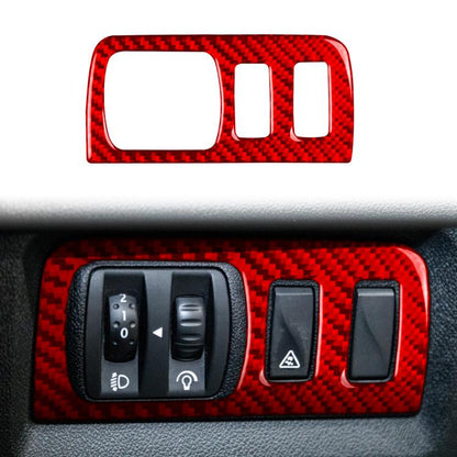 Carbon Fiber Car Headlight Button Frame Decorative Sticker for Renault Fluence 2009-2017 / Megane 2008-2016, Left and Right Driver, Headlight Button Frame