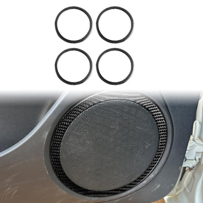 4pcs/Set Carbon Fiber Car Door Horn Ring Decorative Sticker for SEAT Leon 2005-2012, Left and Right Driver, Door Horn Ring