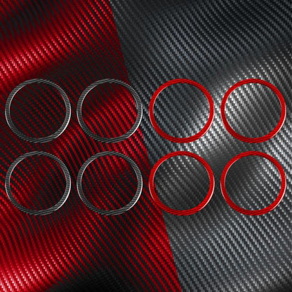 4pcs/Set Carbon Fiber Car Door Horn Ring Decorative Sticker for SEAT Leon 2005-2012, Left and Right Driver, Door Horn Ring