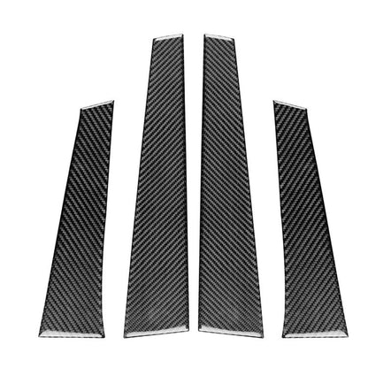4pcs/Set Carbon Fiber Car B Pillar Decorative Sticker for SEAT Leon 2005-2012, Drop Glue Style, Left and Right Driver, B Pillar