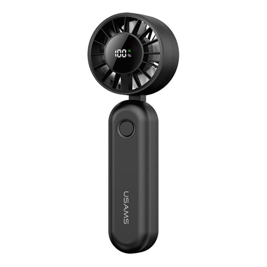 USAMS ZB352 Digital Display Folding Handheld Mini Fan, ZB352 (Black), ZB352 (Beige)