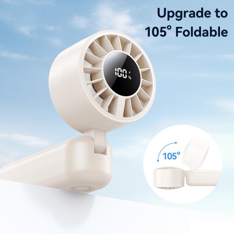 USAMS ZB352 Digital Display Folding Handheld Mini Fan, ZB352 (Black), ZB352 (Beige)
