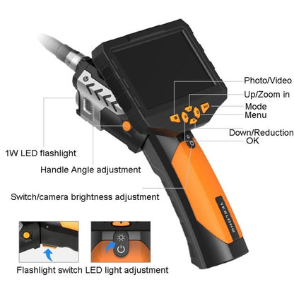 TESLONG NTS300 5 Inch Large Screen Industrial Endoscope Auto Repair Tools, 7.6mm Single Lens / 3m, 7.6mm Single Lens / 5m, 5.5mm Single Lens / 1m, 5.5mm Single Lens / 3m, 3.9mm Single Lens / 1m, 3.9mm Single Lens / 3m, 8mm Dual Lens / 1m