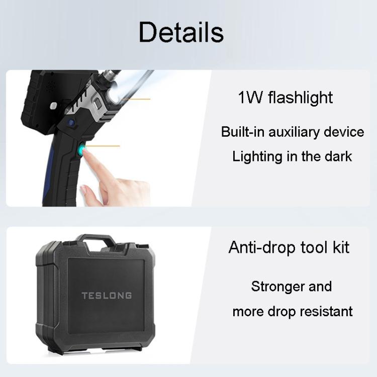 TESLONG NTS300 5 Inch Large Screen Industrial Endoscope Auto Repair Tools, 7.6mm Single Lens / 3m, 7.6mm Single Lens / 5m, 5.5mm Single Lens / 1m, 5.5mm Single Lens / 3m, 3.9mm Single Lens / 1m, 3.9mm Single Lens / 3m, 8mm Dual Lens / 1m