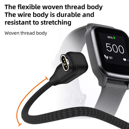 For Garmin 2 in 1 Type-C and USB-A Braid Watch Charging Cable, Length: 1m, Straight Head, Elbow Head