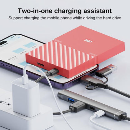 USB / Type-C / 8 Pin to 3.5mm, PD, 2 x USB, Type-C HUB Adapter 5 in 1 Docking Station, 5-in-1 3.5mm