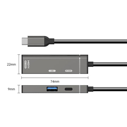 Type-C to Type-C, USB-A, HDMI HUB Docking Station, Type-C to Type-C+USB+HDMI