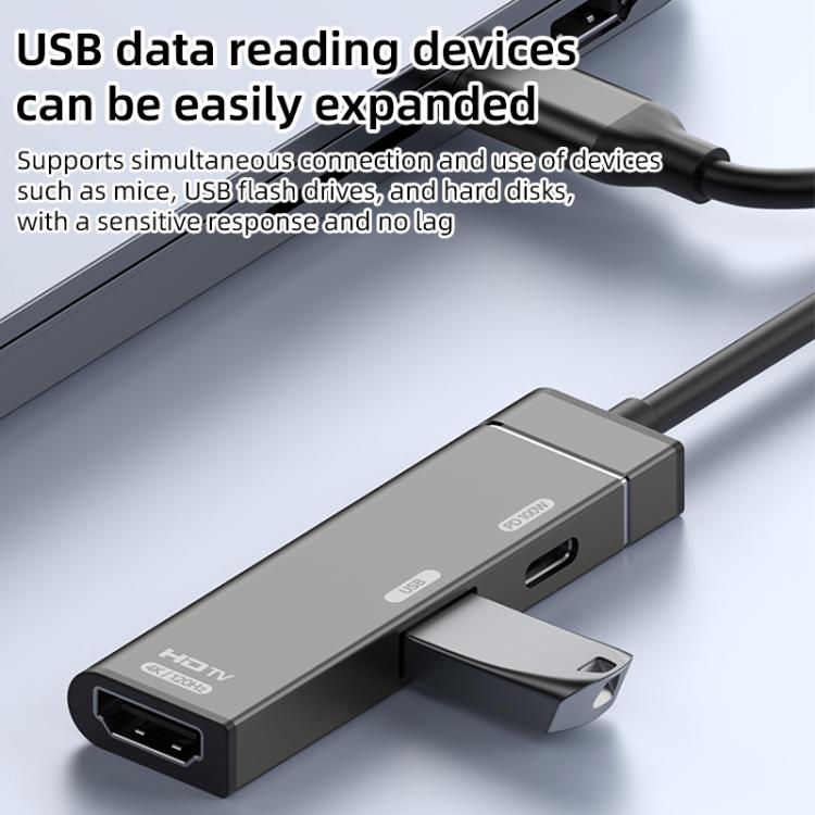 Type-C to Type-C, USB-A, HDMI HUB Docking Station, Type-C to Type-C+USB+HDMI