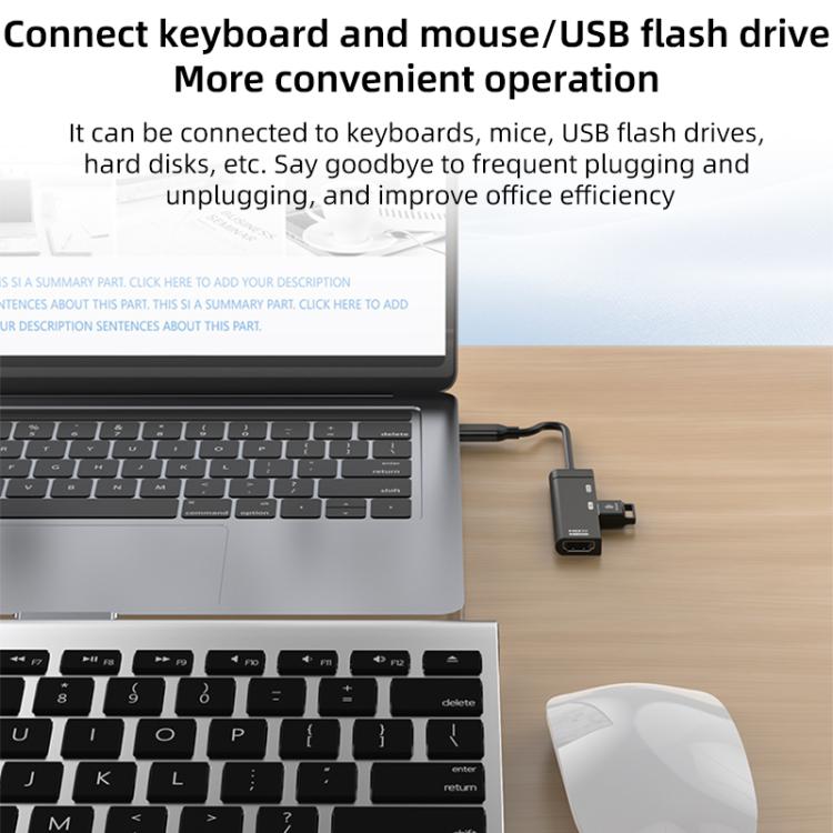 Type-C to Type-C, USB-A, HDMI HUB Docking Station, Type-C to Type-C+USB+HDMI