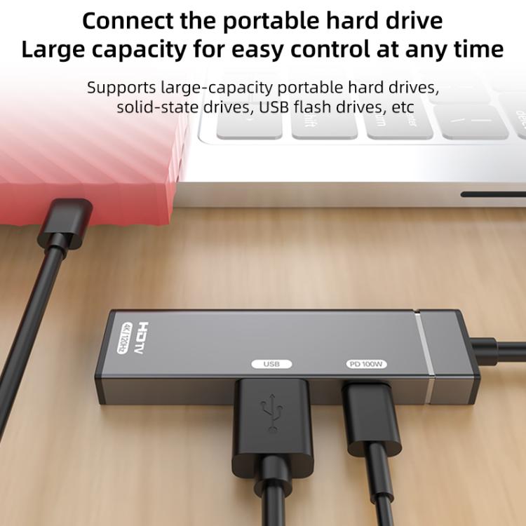 Type-C to Type-C, USB-A, HDMI HUB Docking Station, Type-C to Type-C+USB+HDMI