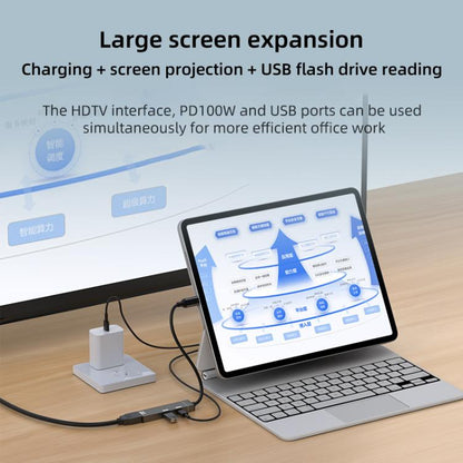 Type-C to Type-C, USB-A, HDMI HUB Docking Station, Type-C to Type-C+USB+HDMI