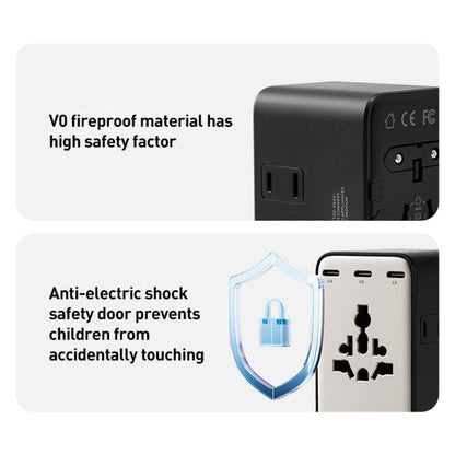 MOMAX UA28L 1-World 2 205W Dual AC 7-Port Universal Travel GaN Charger with 140W Cable, UA28L