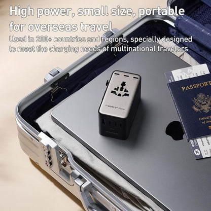 MOMAX UA28L 1-World 2 205W Dual AC 7-Port Universal Travel GaN Charger with 140W Cable, UA28L