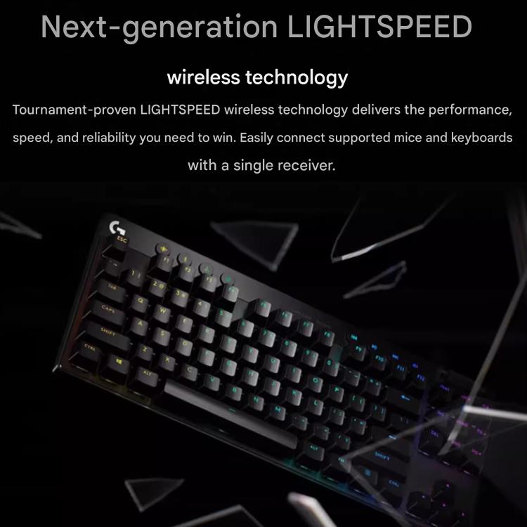 Logitech G PRO X TKL Wireless Gaming Keyboard, GX-T Mechanical Switches