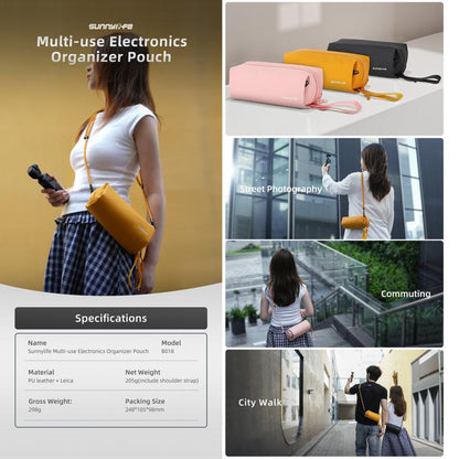Sunnylife Carrying Handbag Storage Shoulder Bag Combo Bags Mini Travel Daily Pouch, For DJI OSMO Pocket 4 / 3