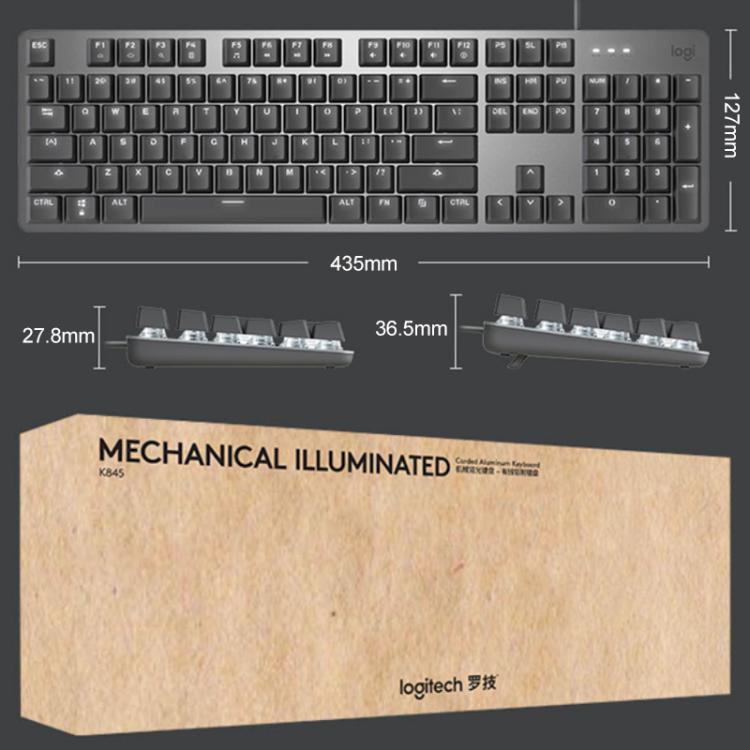 Logitech K845 Backlit Mechanical Wired Keyboard, Cable Length: 1.8m, TTC Brown Axis, TTC Red Axis, TTC Blue Axis