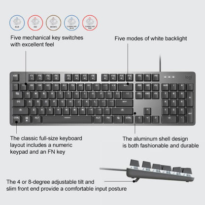 Logitech K845 Backlit Mechanical Wired Keyboard, Cable Length: 1.8m, TTC Brown Axis, TTC Red Axis, TTC Blue Axis