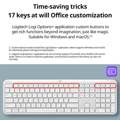 Logitech K950 Slim Silent Wireless Bluetooth Keyboard, K950