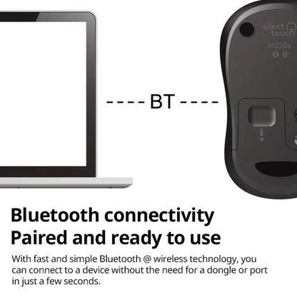 Logitech M240 1000dpi Silent Wireless Bluetooth Mouse, M240