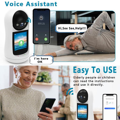 V5 3MP Home HD Full Color Two-Way Video Call Camera Support One-Click Call, EU Plug, US Plug