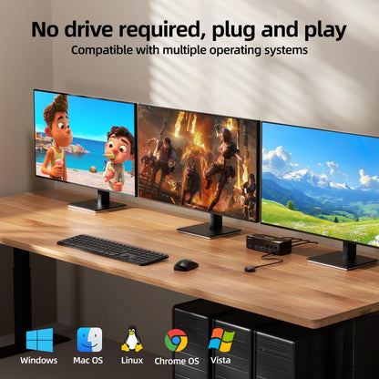 KCEVE KC-KVM303 USB 3.0 Dual Monitor 8K 60Hz KVM Switch, US Plug, EU Plug, UK Plug, AU Plug