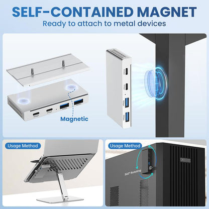 HST-2A2C 4 in 1 USB 3.2 10Gbps Detachable Magnetic Docking Station, HST-2A2C