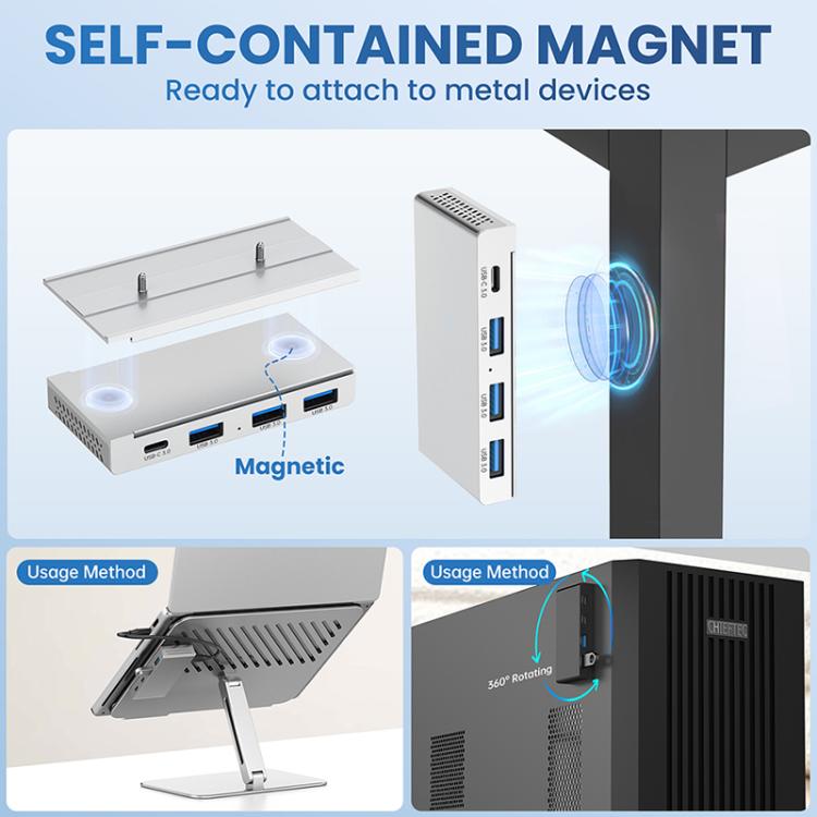 HST-3A1C 4 in 1 USB 3.0 Detachable Magnetic Docking Station, HST-3A1C