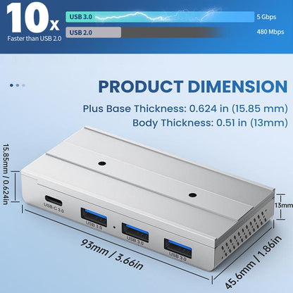 HST-3A1C 4 in 1 USB 3.0 Detachable Magnetic Docking Station, HST-3A1C